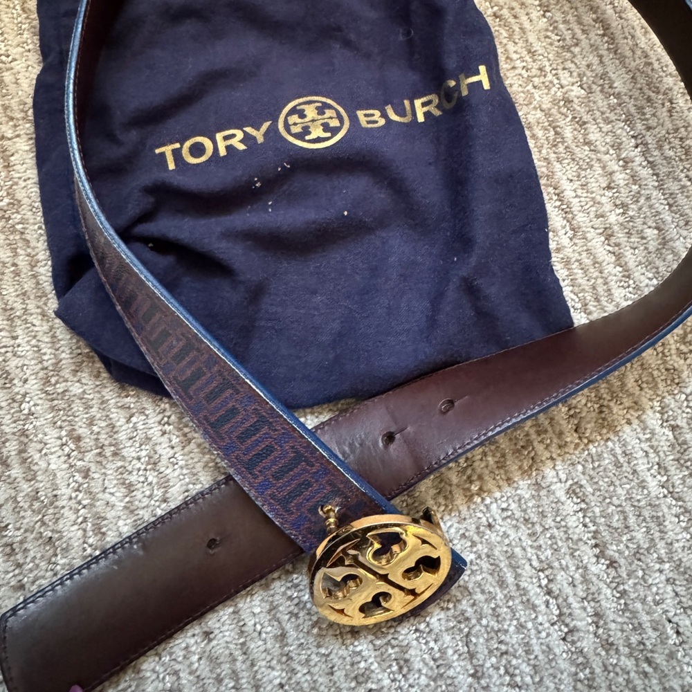 Tory Burch Brown and Blue Leather Belt for women